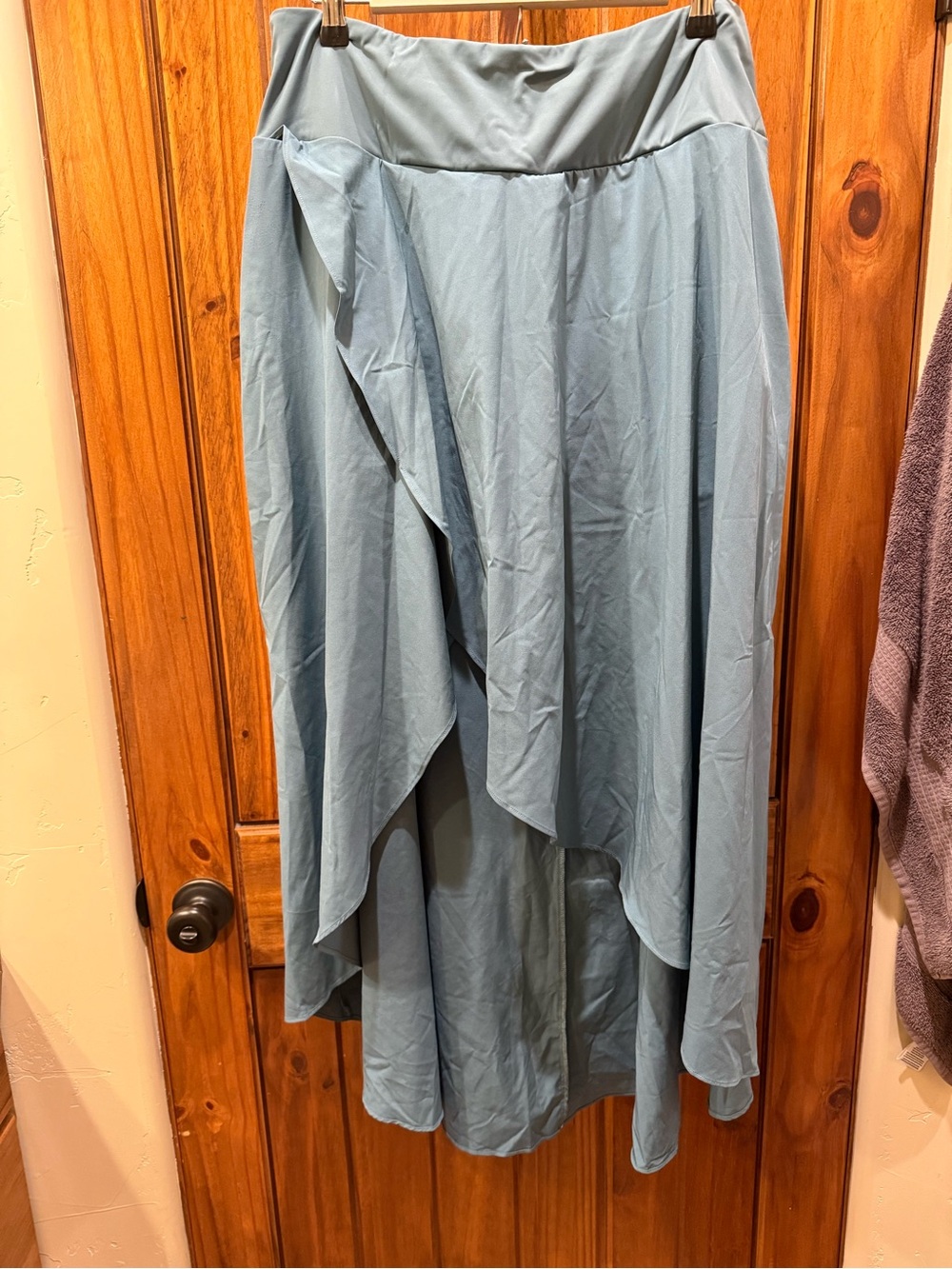 HALARA Dusty Blue High-Low Layered Skirt - Picture 1 of 4